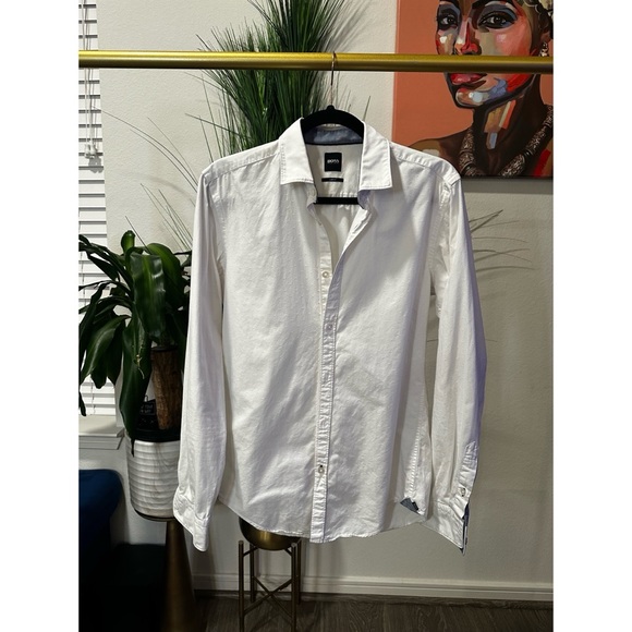 Hugo Boss BOSS Men's Rikki 53 Slim-Fit Shirt - Size Small - Picture 14 of 16